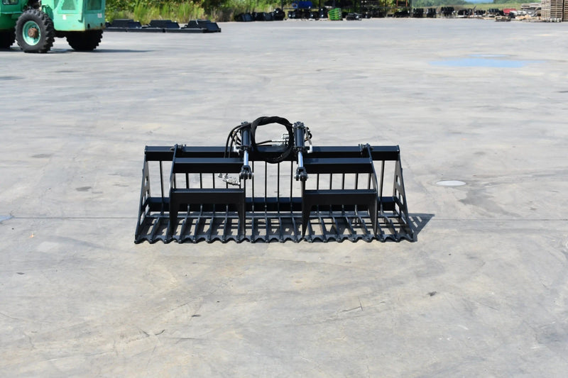Rock Grapple | Compact Tractor Attachment | Hydraulic | Independent Tines | 3/8" Steel | 3-3/8" Tine Spacing | Quick Attach | 60"–84"