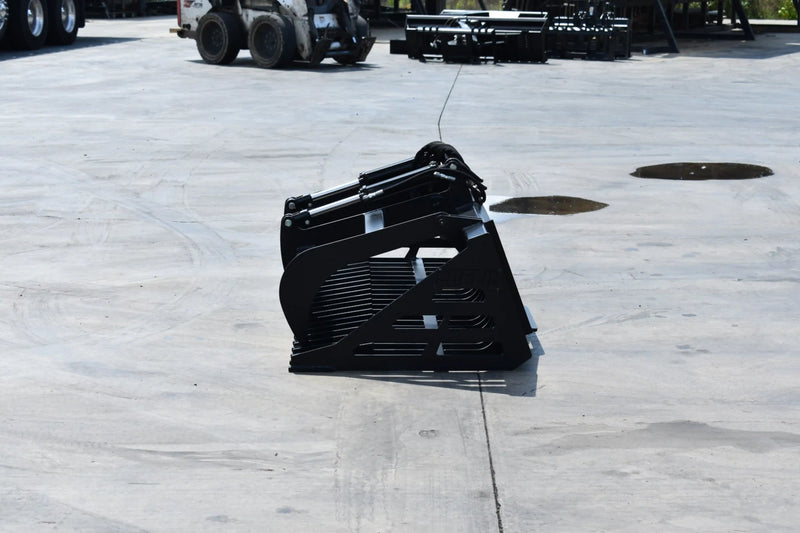 Rock Grapple | Compact Tractor Attachment | Hydraulic | Independent Tines | 3/8" Steel | 3-3/8" Tine Spacing | Quick Attach | 60"–84"
