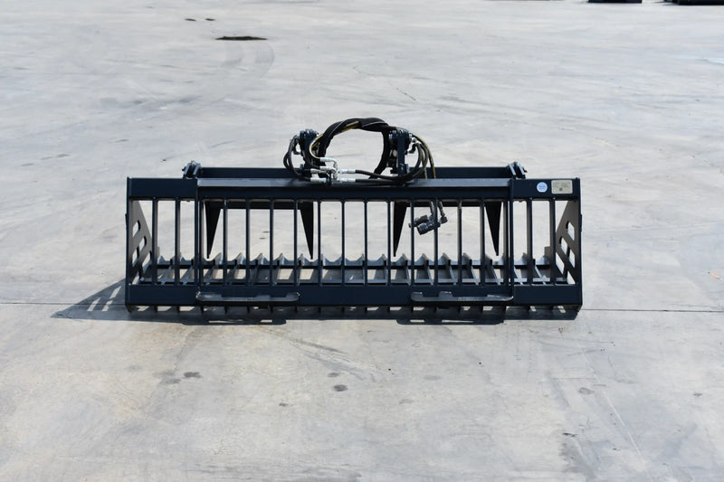 Rock Grapple | Compact Tractor Attachment | Hydraulic | Independent Tines | 3/8" Steel | 3-3/8" Tine Spacing | Quick Attach | 60"–84"