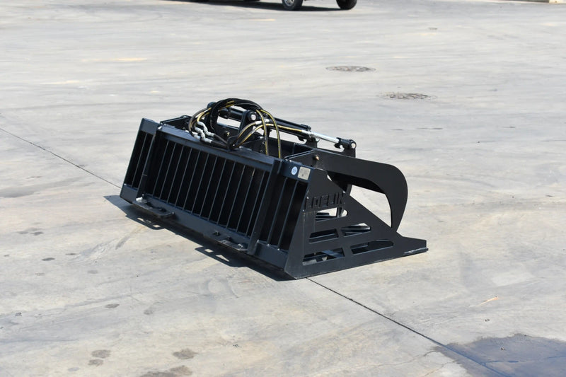 Rock Grapple | Compact Tractor Attachment | Hydraulic | Independent Tines | 3/8" Steel | 3-3/8" Tine Spacing | Quick Attach | 60"–84"