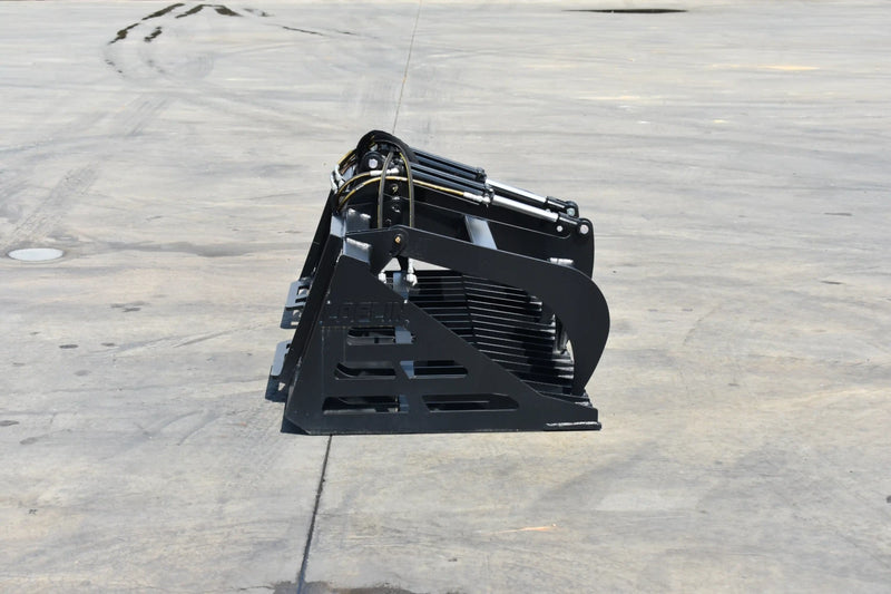 Rock Grapple | Compact Tractor Attachment | Hydraulic | Independent Tines | 3/8" Steel | 3-3/8" Tine Spacing | Quick Attach | 60"–84"