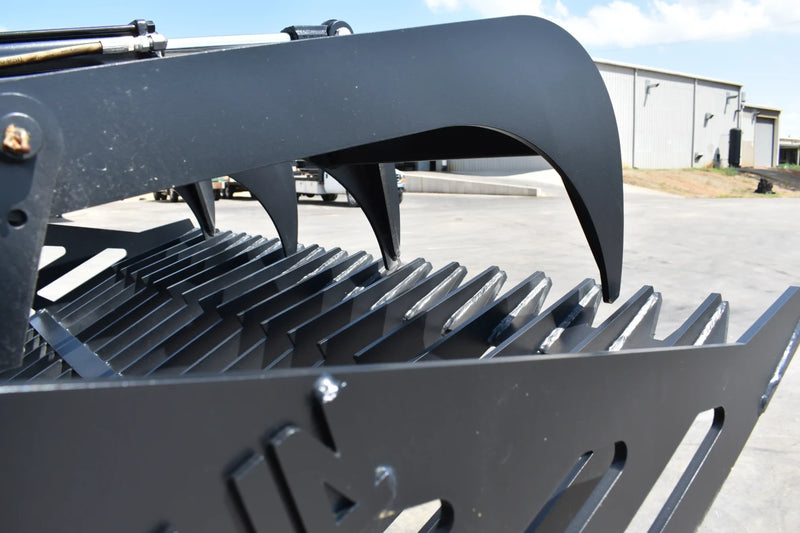Rock Grapple | Compact Tractor Attachment | Hydraulic | Independent Tines | 3/8" Steel | 3-3/8" Tine Spacing | Quick Attach | 60"–84"