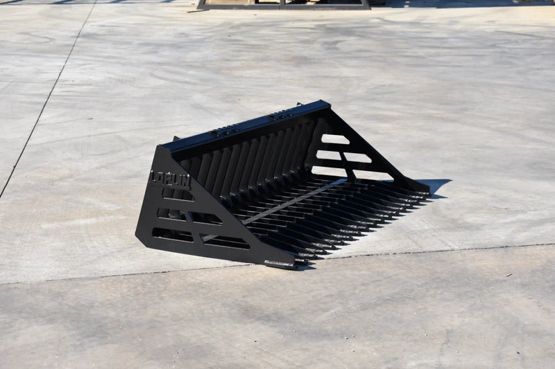 Rock Bucket | Skid Steer Attachment | Skeleton Style | 3/8" Steel | 3-3/8" Tine Spacing | Sifting & Sorting | 60"–96"