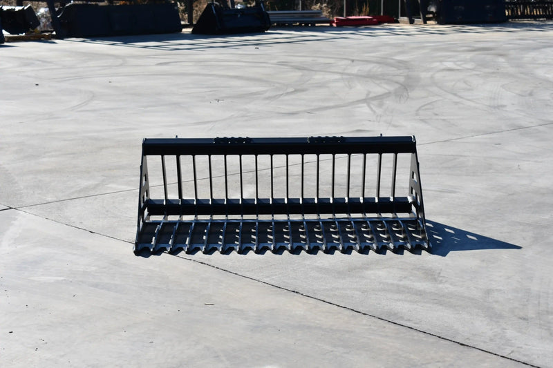 Rock Bucket | Skid Steer Attachment | Skeleton Style | 3/8" Steel | 3-3/8" Tine Spacing | Sifting & Sorting | 60"–96"