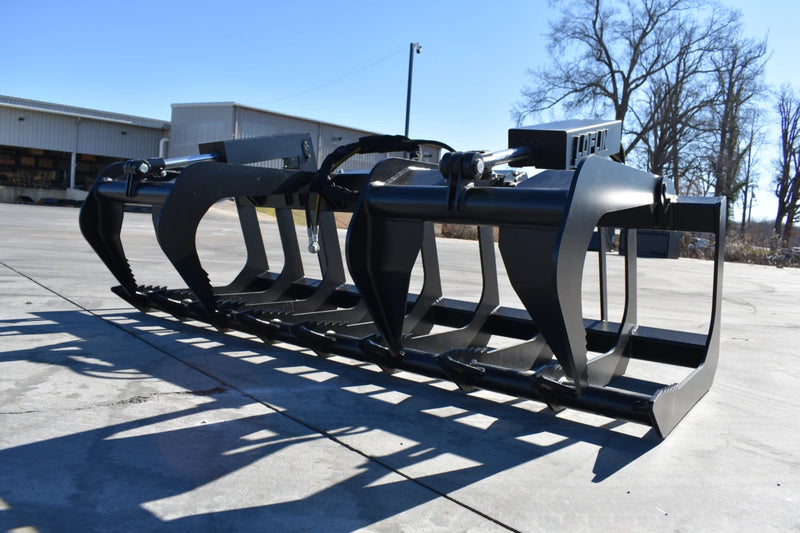 Root Grapple | Compact Tractor Attachment | Hydraulic | Up to 40 HP | Independent Tines | 3/8" Steel | Dual Grapples | Quick Attach | 54"–72"