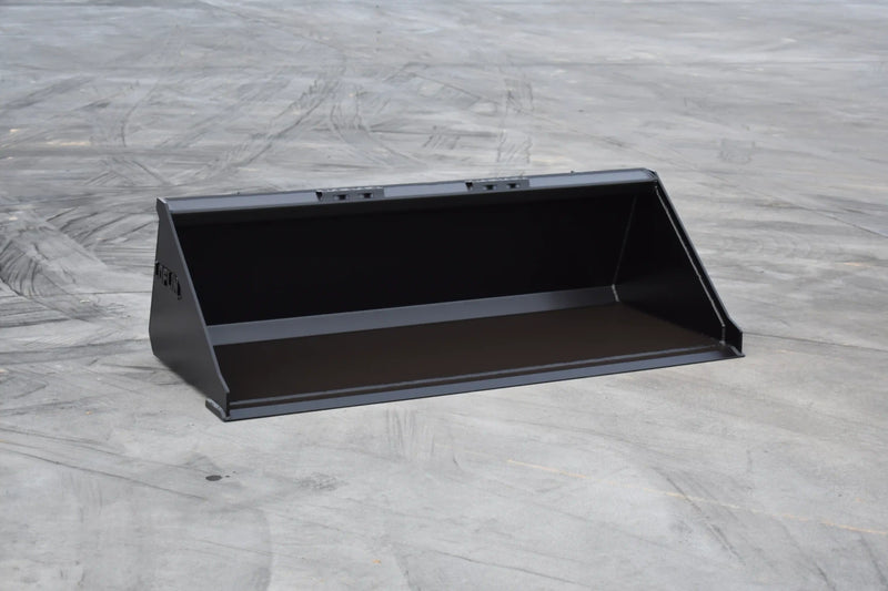 Low Profile Skid Steer Bucket | Skid Steer Attachment | Up to 70 HP | 3/16" Steel | 3/4" x 6" Cutting Edge | Wear Bars | With or Without Teeth | 60"–84"
