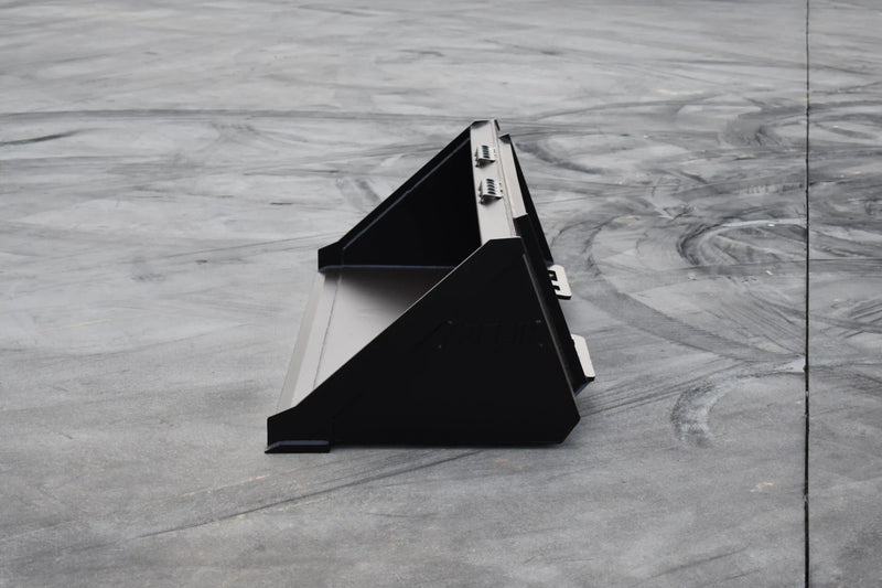 Low Profile Skid Steer Bucket | Skid Steer Attachment | Up to 70 HP | 3/16" Steel | 3/4" x 6" Cutting Edge | Wear Bars | With or Without Teeth | 60"–84"