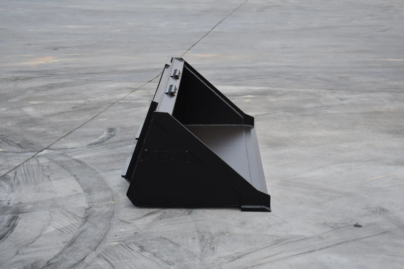 Low Profile Skid Steer Bucket | Skid Steer Attachment | Up to 70 HP | 3/16" Steel | 3/4" x 6" Cutting Edge | Wear Bars | With or Without Teeth | 60"–84"
