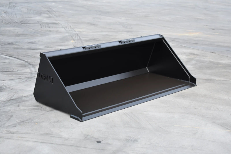 Low Profile Skid Steer Bucket | Skid Steer Attachment | Up to 70 HP | 3/16" Steel | 3/4" x 6" Cutting Edge | Wear Bars | With or Without Teeth | 60"–84"