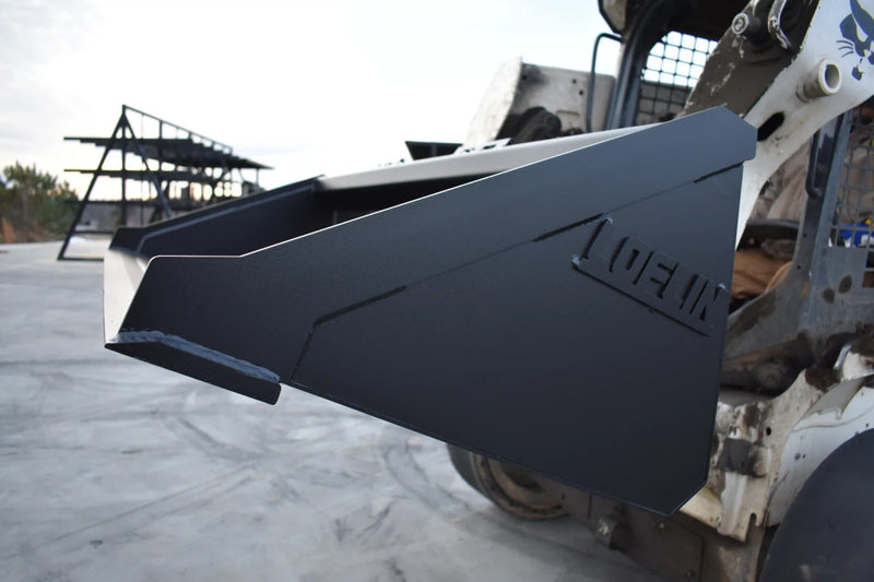 Low Profile Skid Steer Bucket | Skid Steer Attachment | Up to 70 HP | 3/16" Steel | 3/4" x 6" Cutting Edge | Wear Bars | With or Without Teeth | 60"–84"