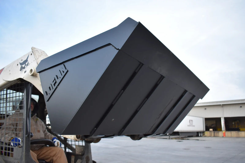Low Profile Skid Steer Bucket | Skid Steer Attachment | Up to 70 HP | 3/16" Steel | 3/4" x 6" Cutting Edge | Wear Bars | With or Without Teeth | 60"–84"