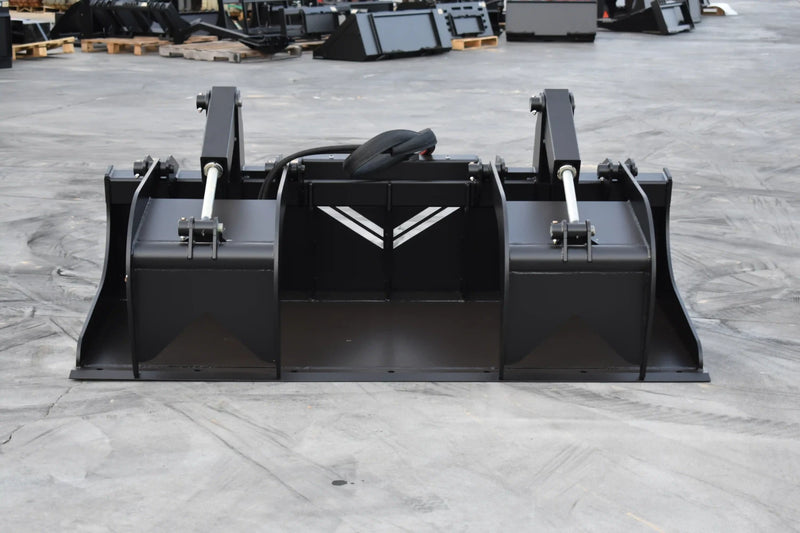 Grapple Bucket | Skid Steer Attachment | Hydraulic | 9,500 lb Grapple Force | Independent Tines | 3/4" x 6" Cutting Edge | Up to 75 HP | Quick Attach | 60"–84"