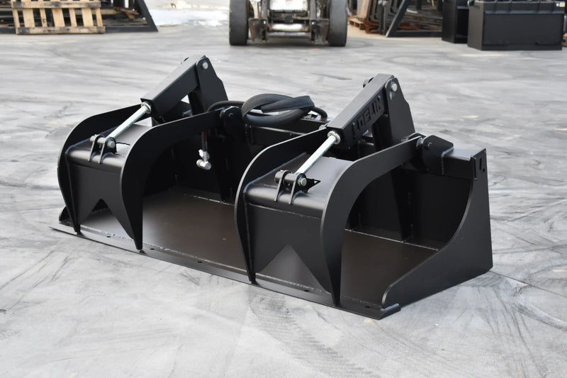 Grapple Bucket | Skid Steer Attachment | Hydraulic | 9,500 lb Grapple Force | Independent Tines | 3/4" x 6" Cutting Edge | Up to 75 HP | Quick Attach | 60"–84"