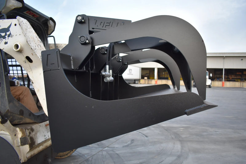 Grapple Bucket | Skid Steer Attachment | Hydraulic | 9,500 lb Grapple Force | Independent Tines | 3/4" x 6" Cutting Edge | Up to 75 HP | Quick Attach | 60"–84"