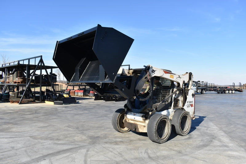 Skid Steer Front Dump Bucket – Extended Reach for Tall Truck Loading