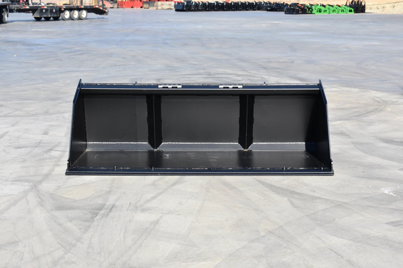 Litter Bucket | Skid Steer Attachment | High Capacity | 3/16" Steel | 3/4" x 6" Cutting Edge | Wear Bars | Optional Bolt-On Reversible Edge | 48"–120"