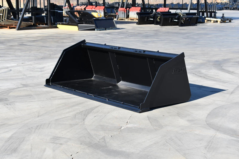 Litter Bucket | Skid Steer Attachment | High Capacity | 3/16" Steel | 3/4" x 6" Cutting Edge | Wear Bars | Optional Bolt-On Reversible Edge | 48"–120"