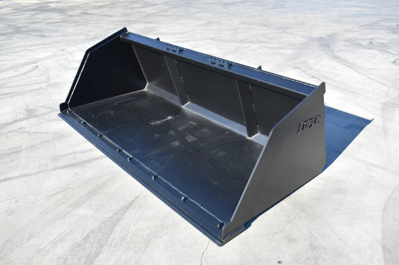 Litter Bucket | Skid Steer Attachment | High Capacity | 3/16" Steel | 3/4" x 6" Cutting Edge | Wear Bars | Optional Bolt-On Reversible Edge | 48"–120"