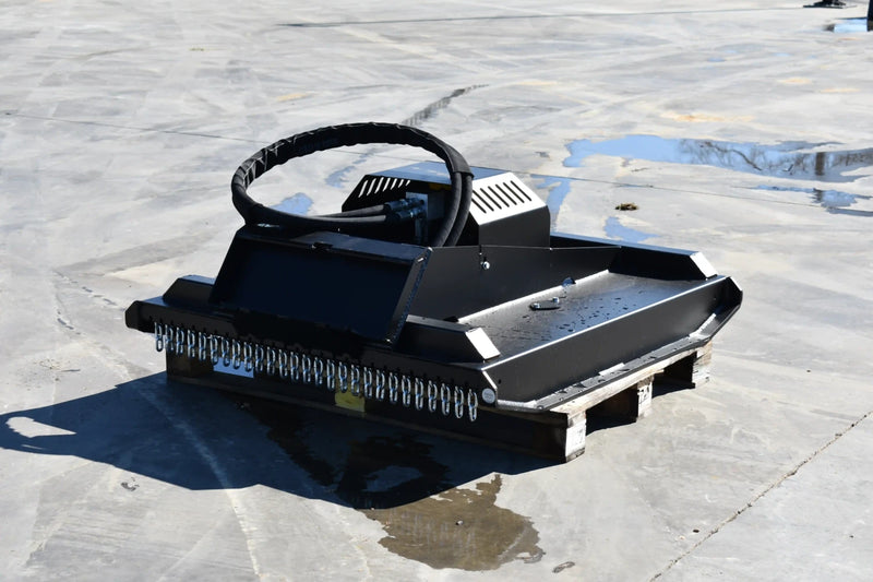 Brush Cutter | Mini Skid Steer Attachment | Hydraulic | Bi-Directional | Forged Steel Blades | 3/16" Steel Deck | Toro Dingo & Bobcat MT50 Compatible | 36"–50"