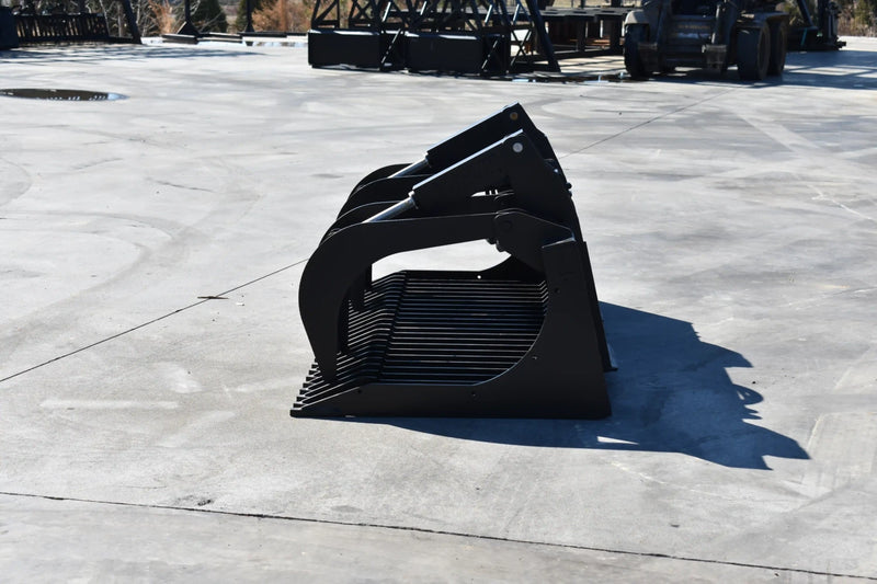 Standard Duty Rock Grapple | Skid Steer Attachment | Hydraulic | 1/2" Steel Tines | 3" Tine Spacing | 2" x 10" Cylinders | Quick Attach | 66"–84"