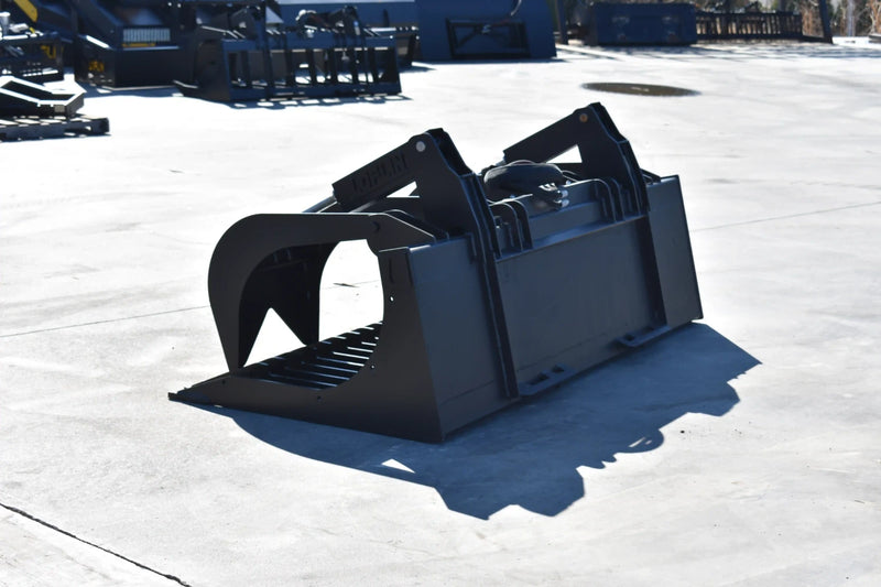 Standard Duty Rock Grapple | Skid Steer Attachment | Hydraulic | 1/2" Steel Tines | 3" Tine Spacing | 2" x 10" Cylinders | Quick Attach | 66"–84"