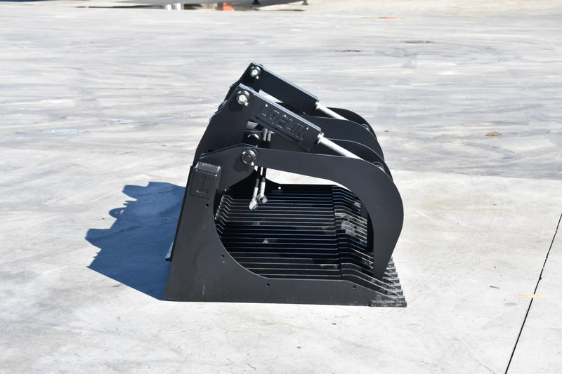 Standard Duty Rock Grapple | Skid Steer Attachment | Hydraulic | 1/2" Steel Tines | 3" Tine Spacing | 2" x 10" Cylinders | Quick Attach | 66"–84"