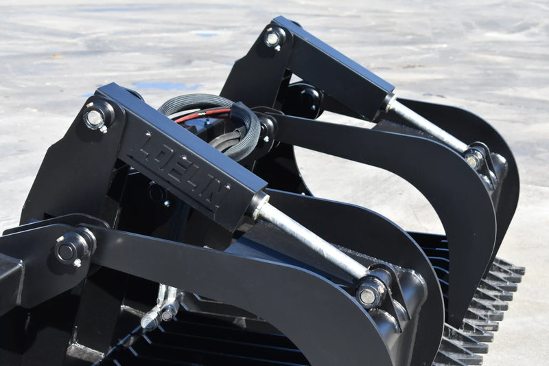 Standard Duty Rock Grapple | Skid Steer Attachment | Hydraulic | 1/2" Steel Tines | 3" Tine Spacing | 2" x 10" Cylinders | Quick Attach | 66"–84"