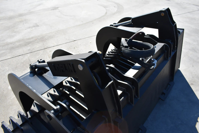 Standard Duty Rock Grapple | Skid Steer Attachment | Hydraulic | 1/2" Steel Tines | 3" Tine Spacing | 2" x 10" Cylinders | Quick Attach | 66"–84"