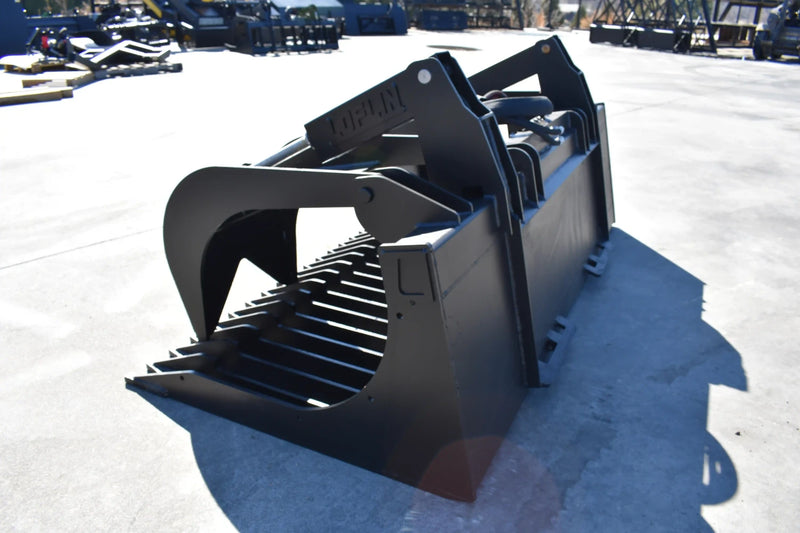 Standard Duty Rock Grapple | Skid Steer Attachment | Hydraulic | 1/2" Steel Tines | 3" Tine Spacing | 2" x 10" Cylinders | Quick Attach | 66"–84"