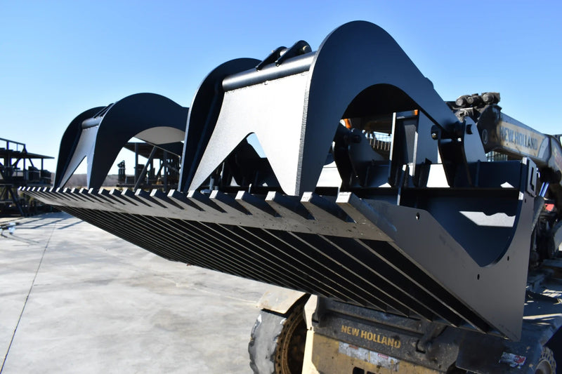 Standard Duty Rock Grapple | Skid Steer Attachment | Hydraulic | 1/2" Steel Tines | 3" Tine Spacing | 2" x 10" Cylinders | Quick Attach | 66"–84"