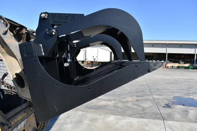 Standard Duty Rock Grapple | Skid Steer Attachment | Hydraulic | 1/2" Steel Tines | 3" Tine Spacing | 2" x 10" Cylinders | Quick Attach | 66"–84"