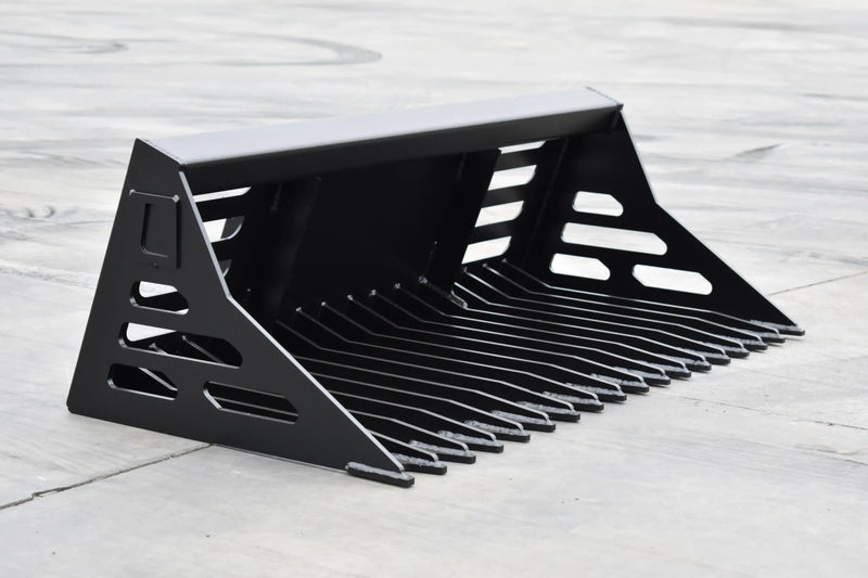 Rock Skeleton Bucket | Mini Skid Steer Attachment | 3/8" Steel | Toro Dingo & Bobcat MT50 Compatible | 36", 42", 48"
