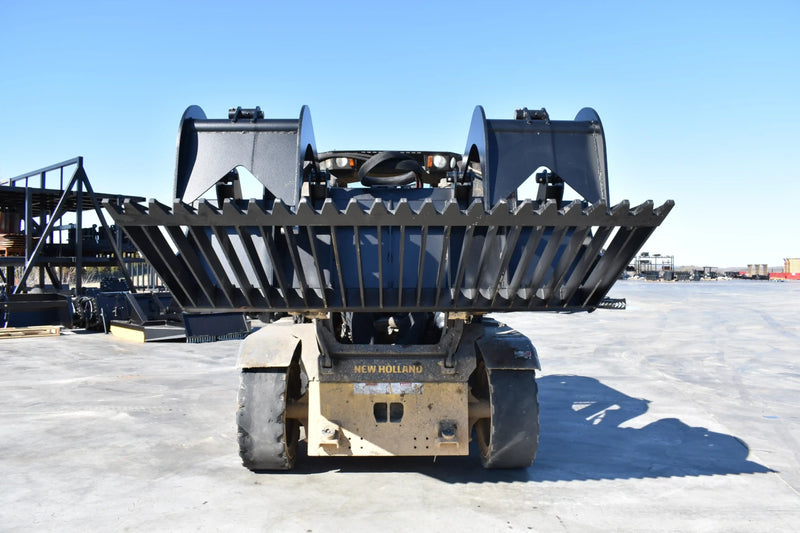Standard Duty Rock Grapple | Skid Steer Attachment | Hydraulic | 1/2" Steel Tines | 3" Tine Spacing | 2" x 10" Cylinders | Quick Attach | 66"–84"