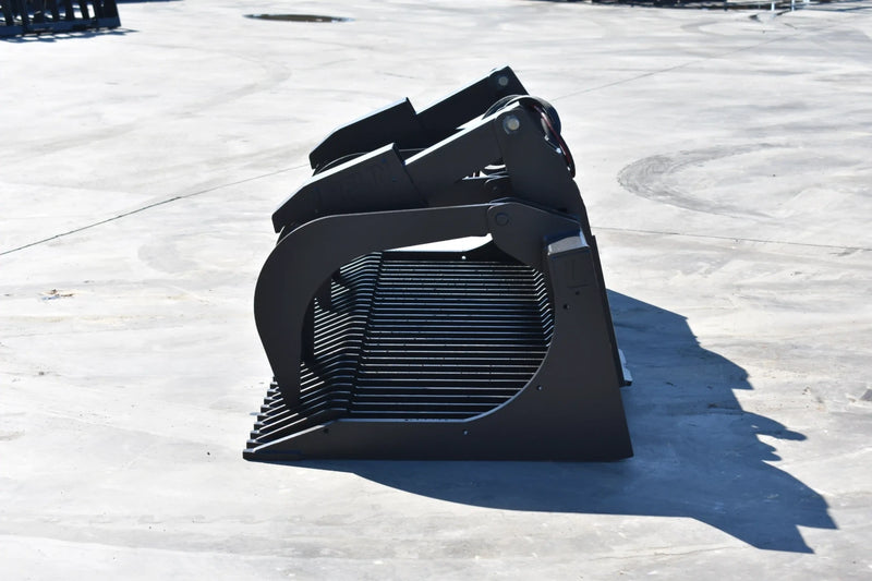 Heavy Duty Rock Grapple | Skid Steer Attachment | Hydraulic | 1/2" Steel Tines | 3" Tine Spacing | 2" x 10" Cylinders | Quick Attach | 66"–84"