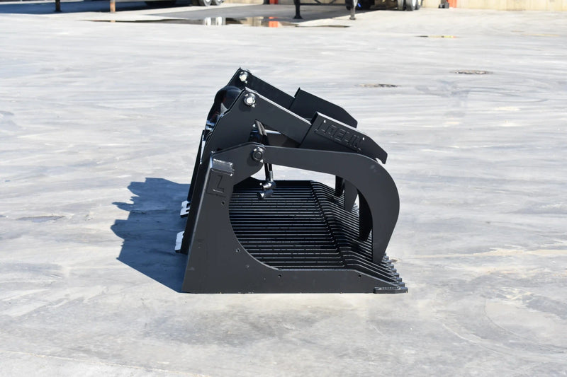 Heavy Duty Rock Grapple | Skid Steer Attachment | Hydraulic | 1/2" Steel Tines | 3" Tine Spacing | 2" x 10" Cylinders | Quick Attach | 66"–84"