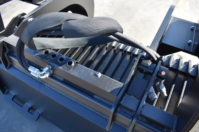 Heavy Duty Rock Grapple | Skid Steer Attachment | Hydraulic | 1/2" Steel Tines | 3" Tine Spacing | 2" x 10" Cylinders | Quick Attach | 66"–84"