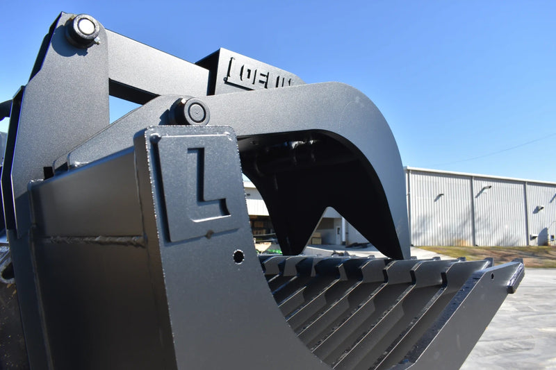 Heavy Duty Rock Grapple | Skid Steer Attachment | Hydraulic | 1/2" Steel Tines | 3" Tine Spacing | 2" x 10" Cylinders | Quick Attach | 66"–84"