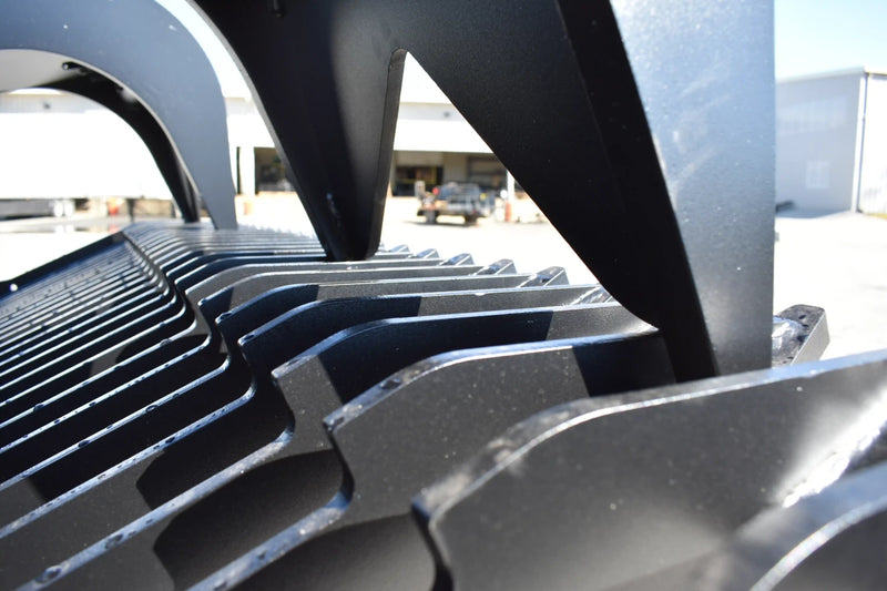 Heavy Duty Rock Grapple | Skid Steer Attachment | Hydraulic | 1/2" Steel Tines | 3" Tine Spacing | 2" x 10" Cylinders | Quick Attach | 66"–84"