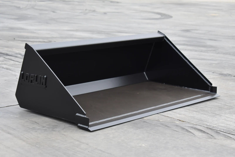Low Profile Bucket for Compact Tractor | 50 HP & Under | 3/16" Sides & Bottom | Wear Bars | Smooth or Tooth
