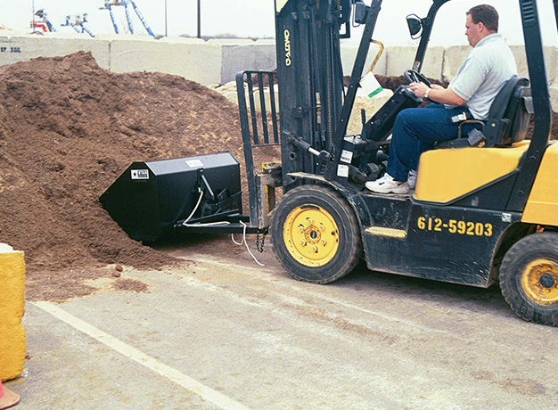 Self-Dump Forklift Bucket for Forklifts | 45"-84" | 0.25-1 Cubic Yard | Manual & Hydraulic | Star Industries