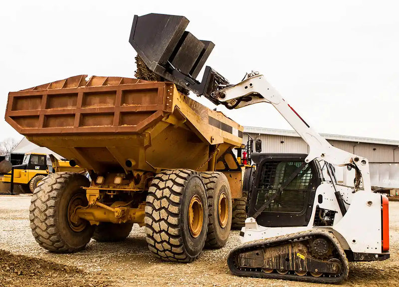 Skid Steer Front Dump Bucket – Extended Reach for Tall Truck Loading
