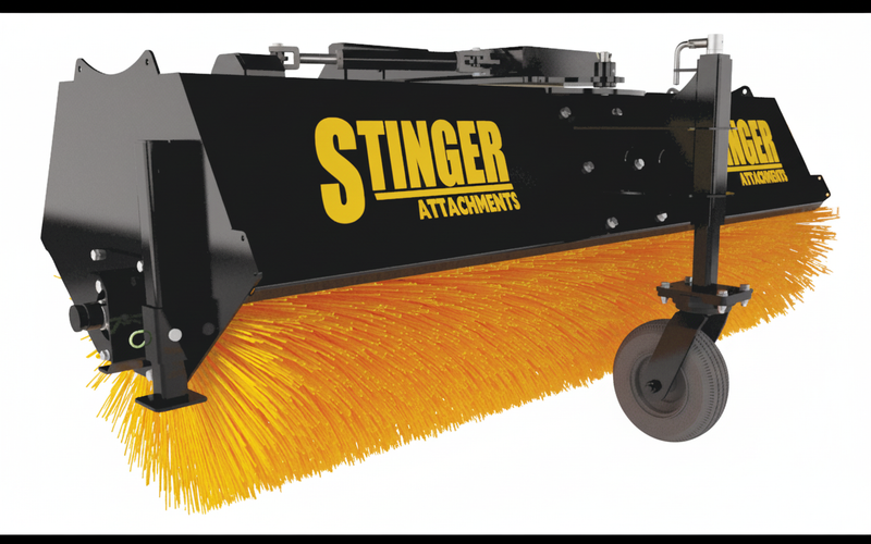 Sweeper Angle Broom Attachment for a Skid Steer