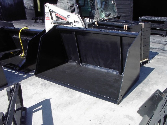 Turkey Litter Bucket | Skid Steer Attachment | High Capacity | 3/16" Steel | 3/4" x 6" Cutting Edge | 1/2" Wear Bars | Optional Bolt-On Reversible Edge | 48"–120"