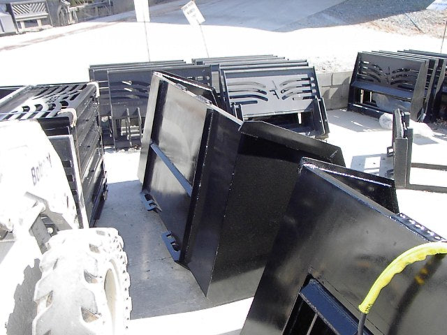 Turkey Litter Bucket | Skid Steer Attachment | High Capacity | 3/16" Steel | 3/4" x 6" Cutting Edge | 1/2" Wear Bars | Optional Bolt-On Reversible Edge | 48"–120"