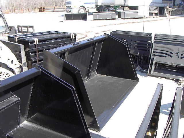 Turkey Litter Bucket | Skid Steer Attachment | High Capacity | 3/16" Steel | 3/4" x 6" Cutting Edge | 1/2" Wear Bars | Optional Bolt-On Reversible Edge | 48"–120"