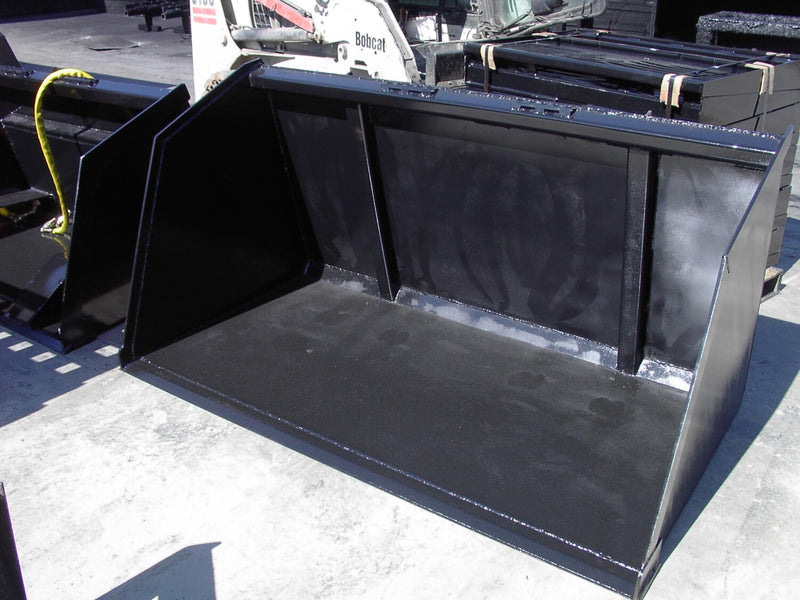 Turkey Litter Bucket | Skid Steer Attachment | High Capacity | 3/16" Steel | 3/4" x 6" Cutting Edge | 1/2" Wear Bars | Optional Bolt-On Reversible Edge | 48"–120"