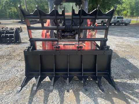 Heavy Duty Vertical Grapple | Skid Steer Attachment | Hydraulic | 1-1/2" Independent Tines | 2" x 10" Cylinders | Quick Attach | 72"–84"