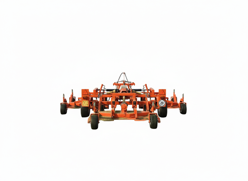 BEFCO CYCLONE SUPER-FLEX tractor finish mower with wide cutting width, ideal for large turf applications.