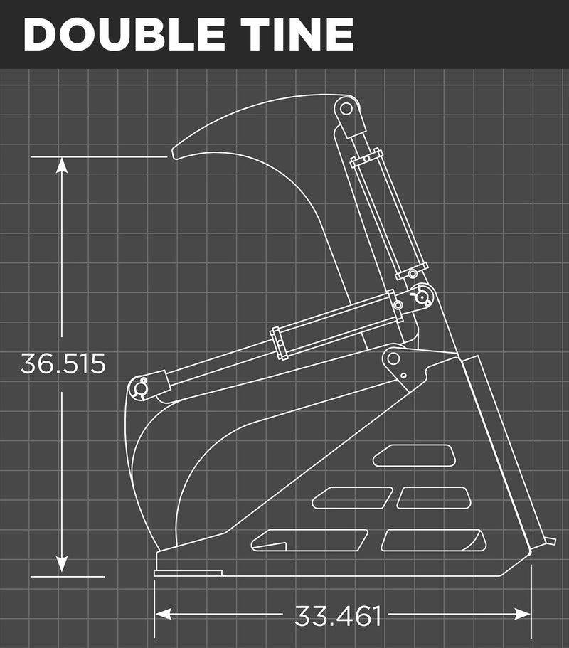 Rock Bucket Double Tine Schematic