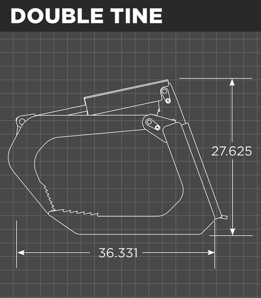Mini Root Grapple Double Tine Schematic